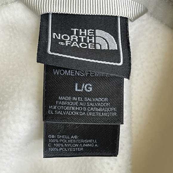 The North Face Womens Large Gray Ivory Khumbu Fleece Zip Jacket Full Zip EUC - Picture 8 of 10